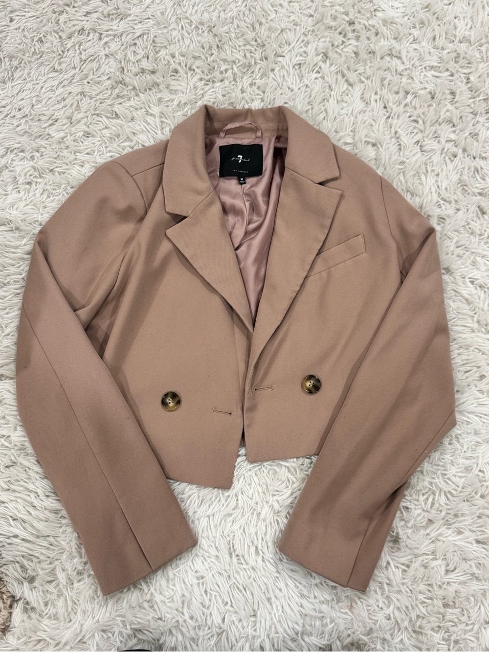 7 For All Mankind Cropped Blazer in Dusty Rose